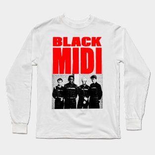 BLACK MIDI VINTAGE DESIGN Long Sleeve T-Shirt